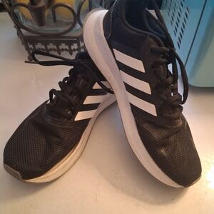 adidas Black and White Athletic Shoes